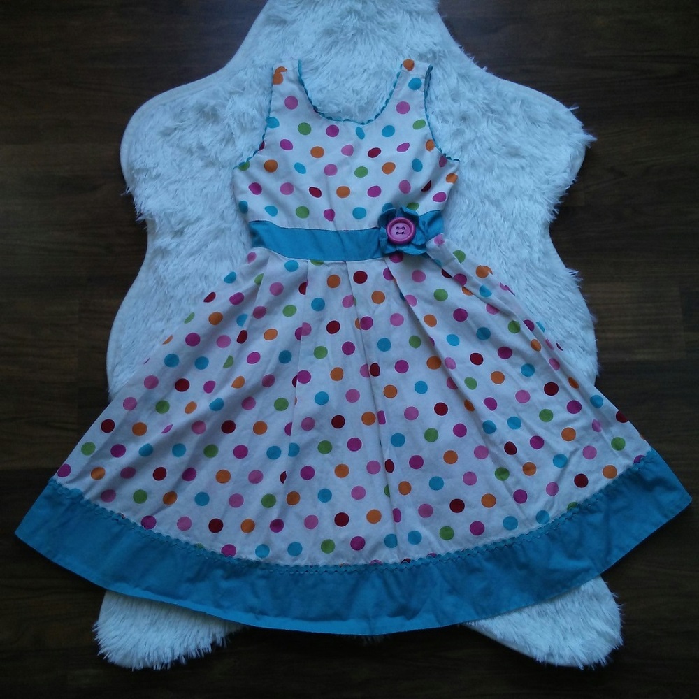 Rare Editions Girl's Dress Polka Tie Waist